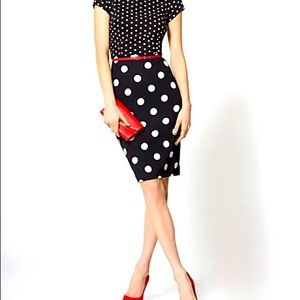 Dot Print Belted Sheath Dress